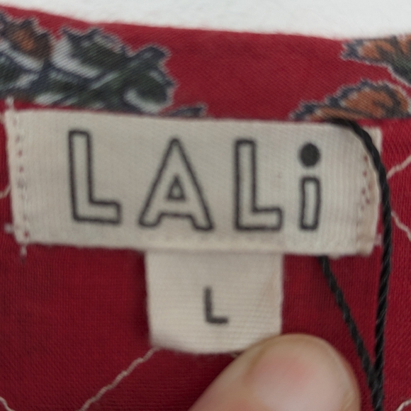 Lali Eleanor 3-Quarter Cuff Sleeve Smocked Lace Waist Dress, Block Print - Picture 5 of 9